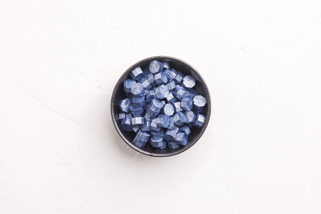 Dusty Blue Wax Beads