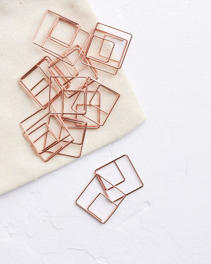 Rose Gold Square Paper Clips